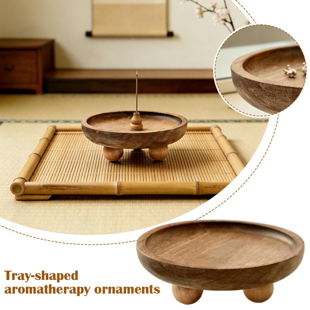 Home Cooking Recipes - Round Solid Wood Tray Key Jewelry