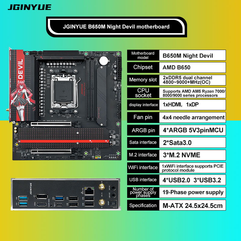 JGINYUE B650M NIGHT DEVIL Desk - Home Cooking Videos 리뷰 및 가격