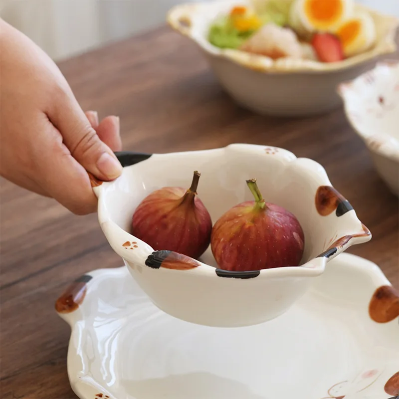 Cartoon Cat Ceramic Bowl Plate - Home Cooking For Cats 리뷰 및 가격