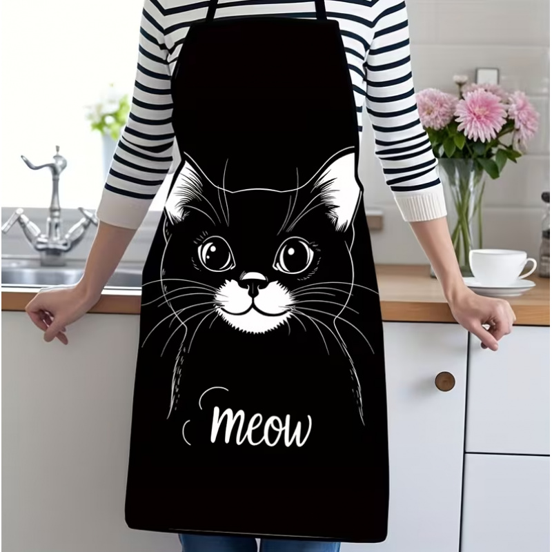 Cute Black Cat Print Apron, 1- - Home Cooking For Cats 리뷰 및 가격