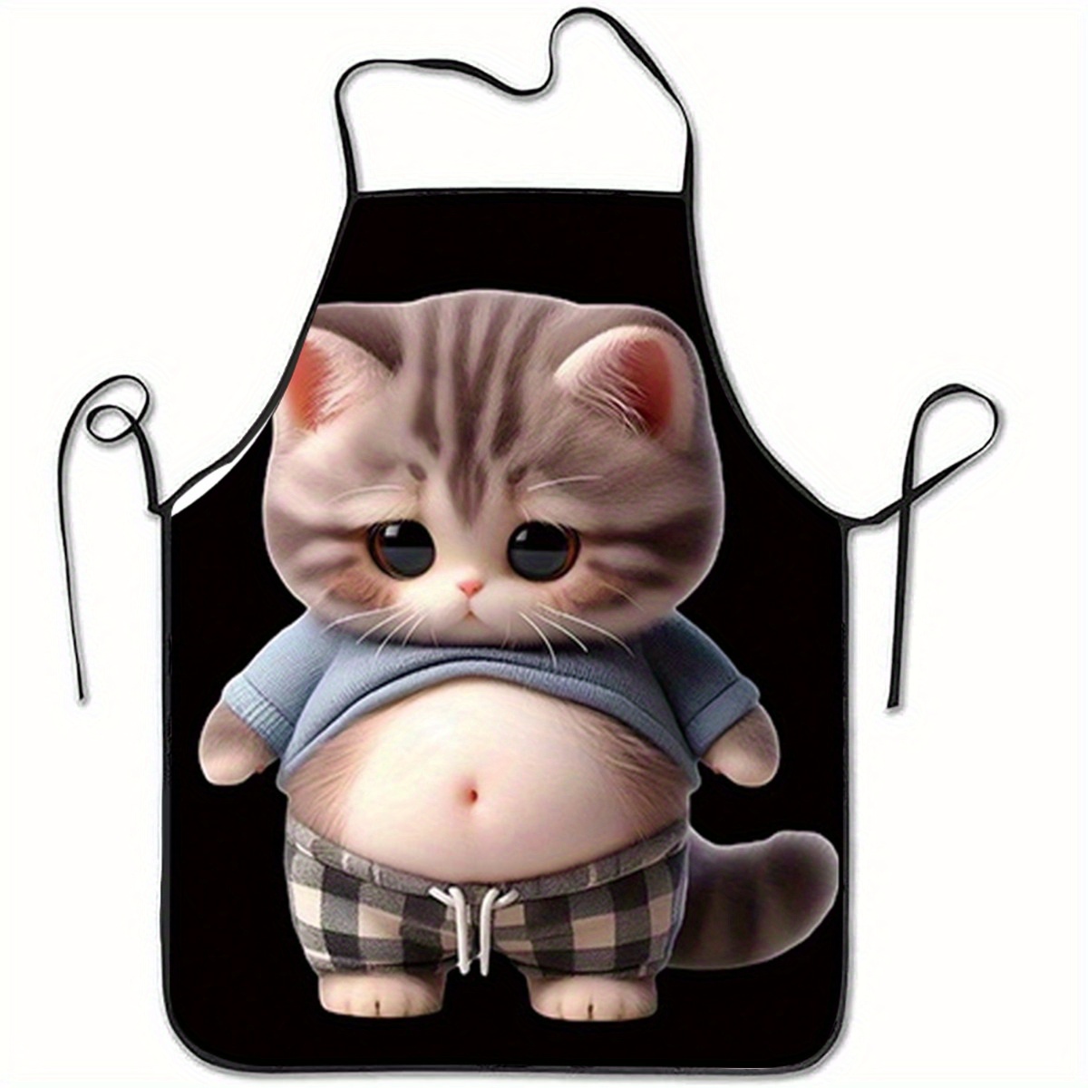 Cute Cartoon Cat Print Apron,  - Home Cooking For Cats 리뷰 및 가격