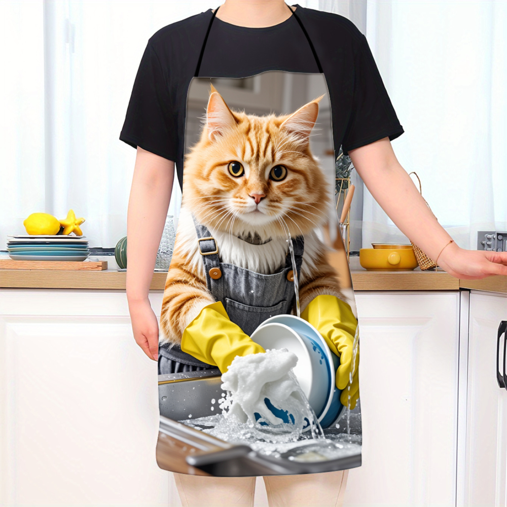 Cat Washing Dishes Apron Kitch - Home Cooking For Cats 리뷰 및 가격