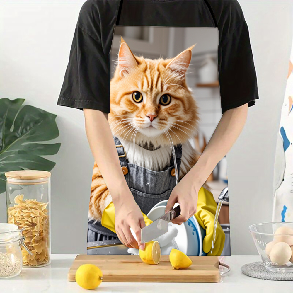 Cat Washing Dishes Apron Kitch - Home Cooking For Cats 리뷰 및 가격