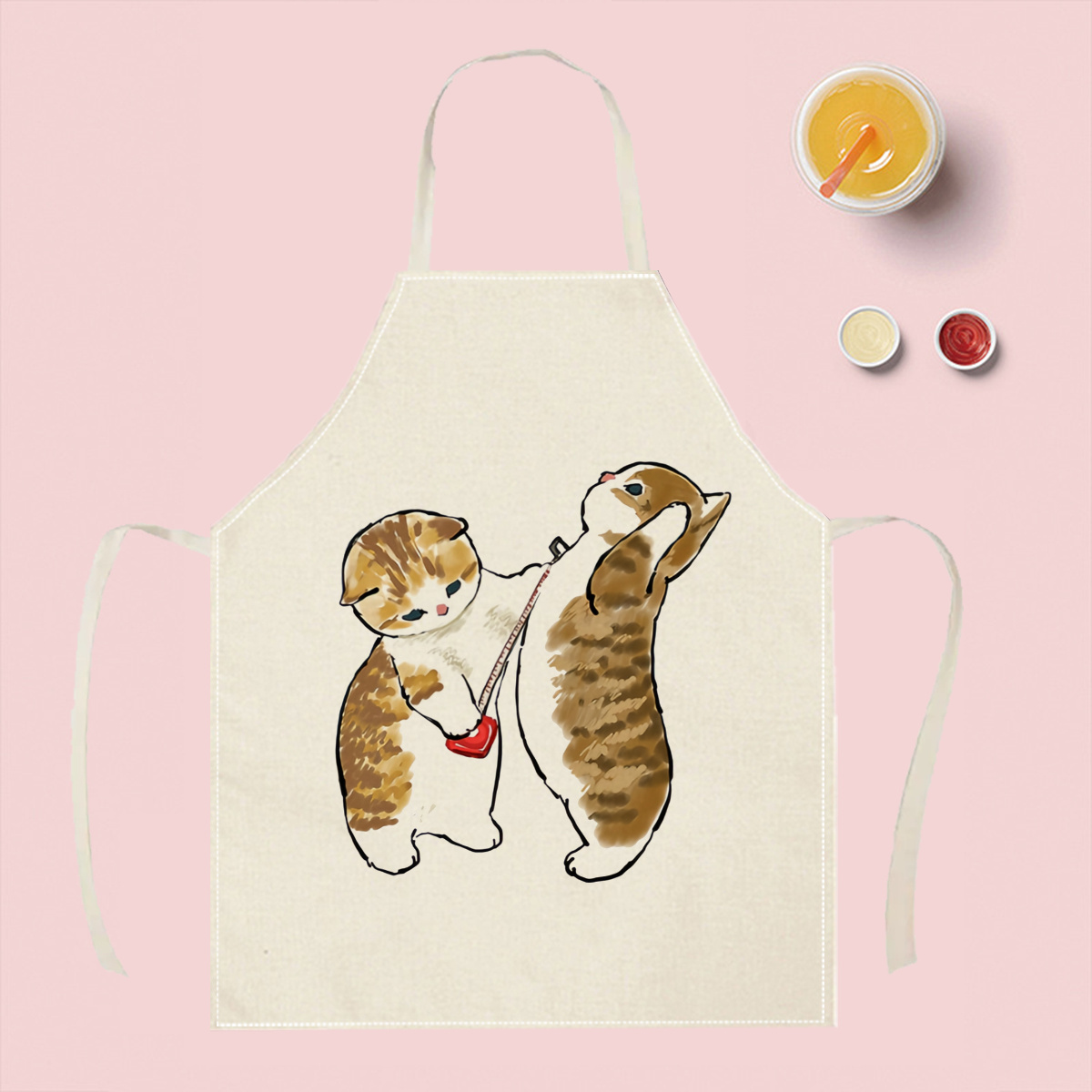 1pc Cute Cats Playing Apron Li - Home Cooking For Cats 리뷰 및 가격