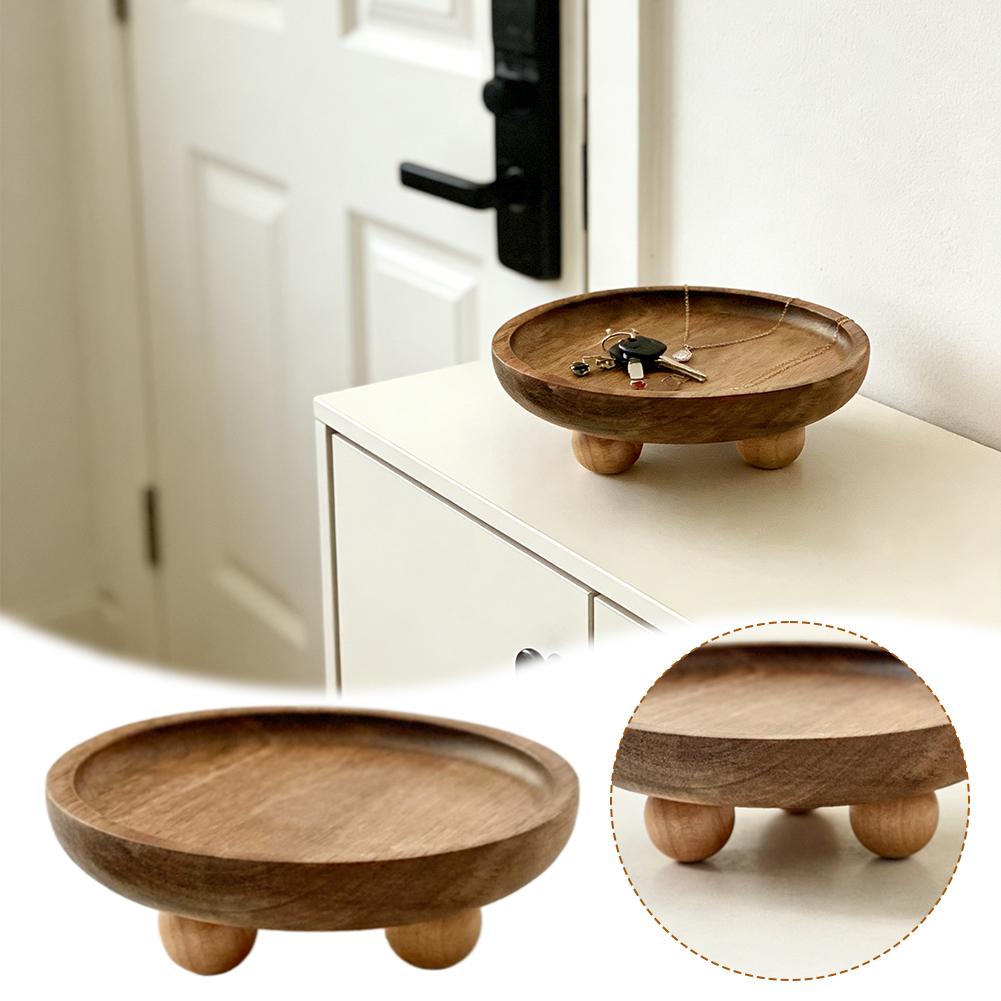 Round Solid Wood Tray Key Jewe - Home Cooking Recipes 리뷰 및 가격