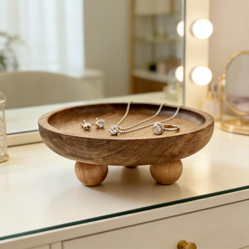 Round Solid Wood Tray Key Jewe - Home Cooking Recipes 리뷰 및 가격