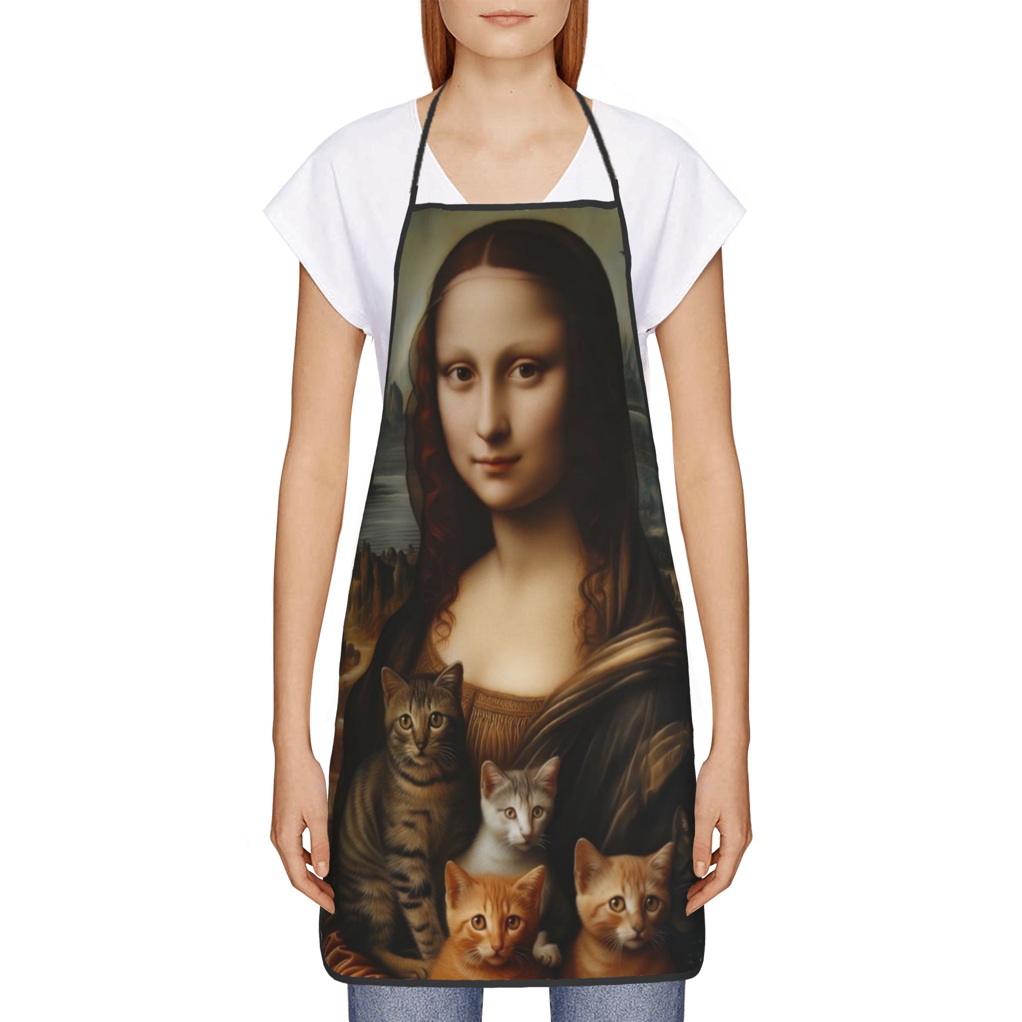 Cat Lover Mona Lisa Apron  Coo - Home Cooking For Cats 리뷰 및 가격