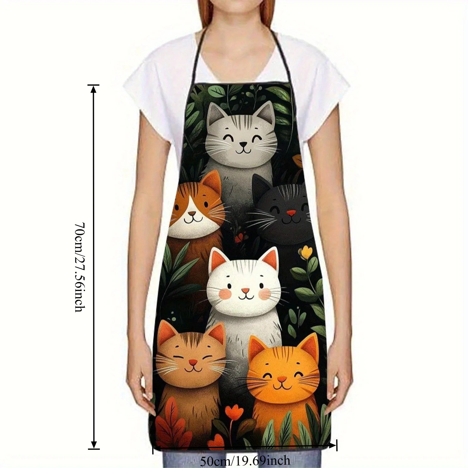 Cute Cartoon Cat Print Polyest - Home Cooking For Cats 리뷰 및 가격