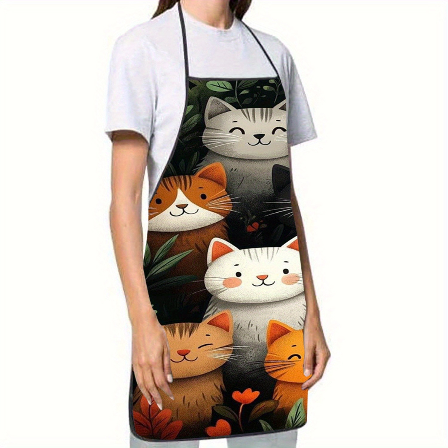Cute Cartoon Cat Print Polyest - Home Cooking For Cats 리뷰 및 가격