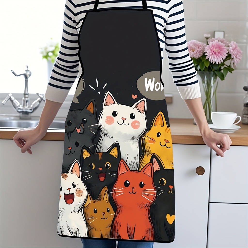 Cute Cartoon Cat Print Polyest - Home Cooking For Cats 리뷰 및 가격