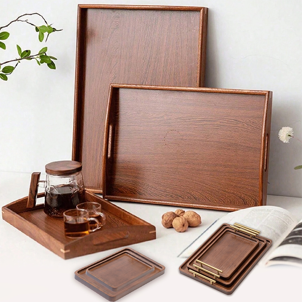 Wooden Serving Tray with Handl - Home Cooking Recipes 리뷰 및 가격