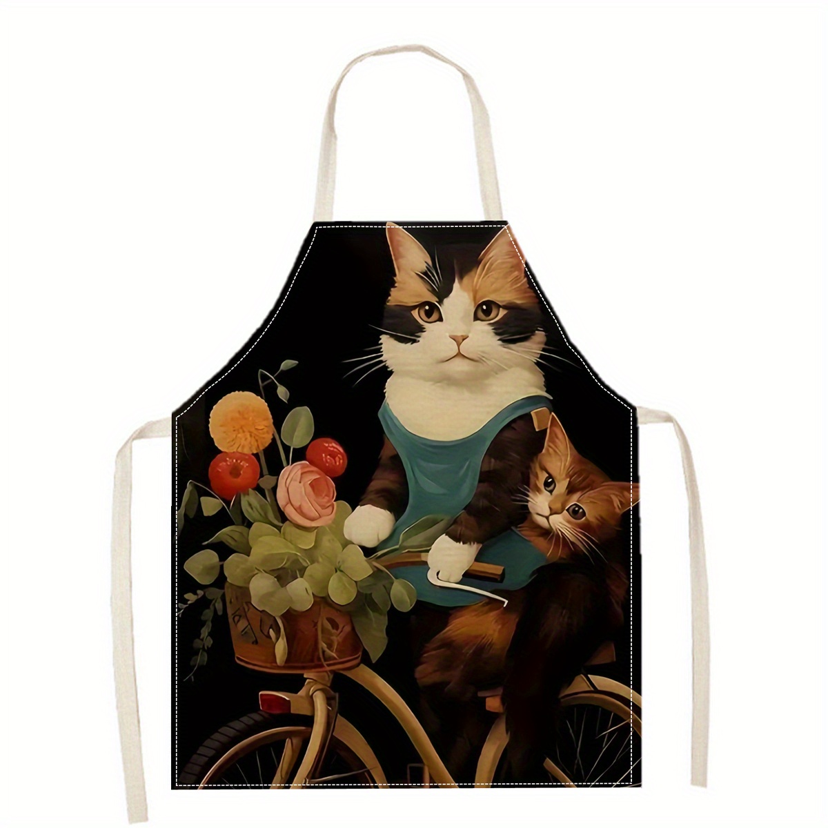 Linen Apron Funny Cat Sunglass - Home Cooking For Cats 리뷰 및 가격