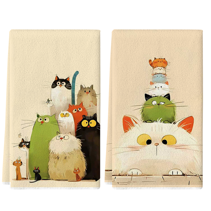 2Pcs, Cute Cat-Themed Kitchen  - Home Cooking For Cats 리뷰 및 가격