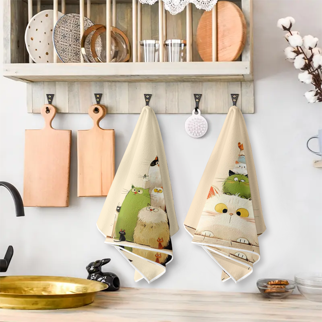 2Pcs, Cute Cat-Themed Kitchen  - Home Cooking For Cats 리뷰 및 가격